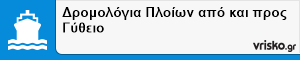 Δρομολόγια Πλοίων από και προς Γύθειο