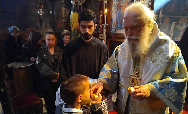 Σε κλίμα κατάνυξης η Θ. Λειτουργία την Μ. Πέμπτη στην Ι.Μ. Αγίων Τεσσαράκοντα Μαρτύρων υπό του Σεβασμιωτάτου μας κ.κ. Ευσταθίου