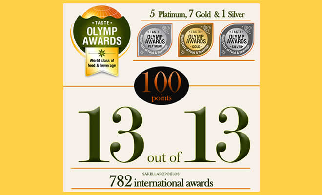 Ιστορική βαθμολογία 100/100 στα OLYMP TASTE AWARDS 2023 για τους Ελαιώνες Σακελλαρόπουλου