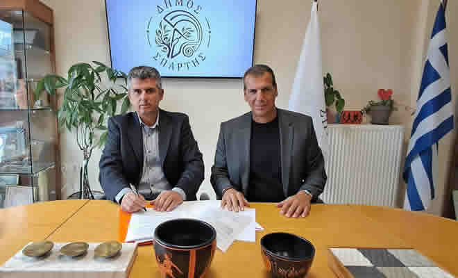 Υπογραφή Σύμβασης για την υλοποίηση του έργου «Οδοποιία και Τεχνικά Έργα Δ.Ε. Σπάρτης 2025»
