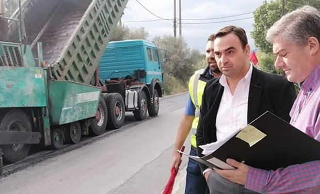 Π.Ε. Λακωνίας: Αυτοψία στο έργο βελτίωσης του δρόμου Σπάρτης - Μυστρά