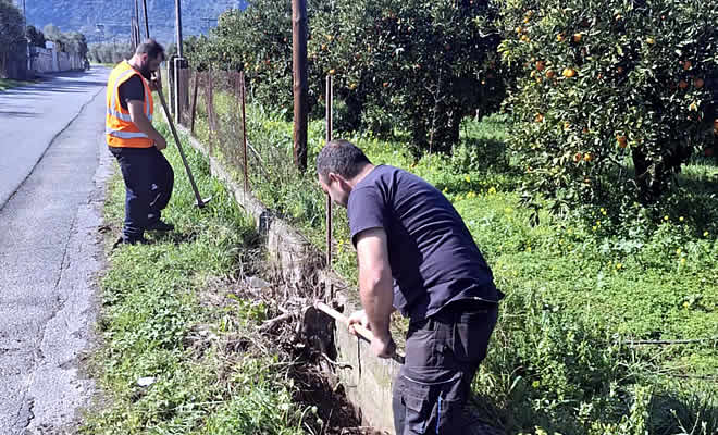 Καθαρισμοί αυλάκων στις Κοινότητες Αμυκλών και Κοκκινόραχης