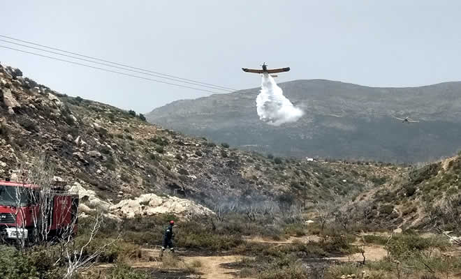 Πυρκαγιά σε δασική έκταση στην Τ.Κ. Αγίου Νικολάου του Δήμου Μονεμβασίας