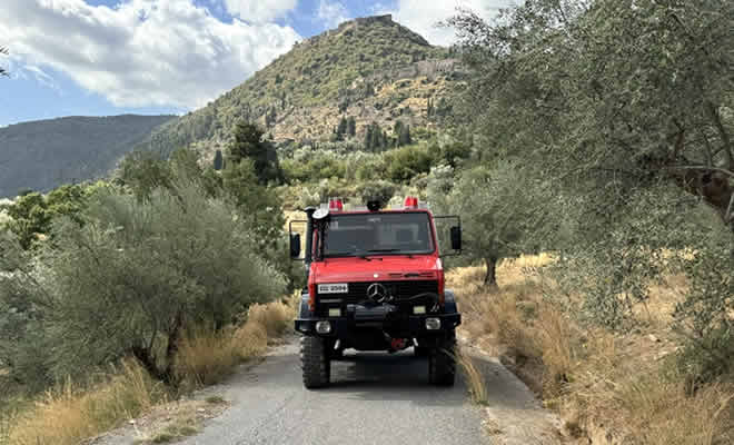 ΕΦ.Α.ΛΑΚ.: Άσκηση Απομάκρυνσης των Επισκεπτών του Αρχαιολογικού Χώρου Μυστρά, λόγω Επαπειλούμενου Κινδύνου Εξαιτίας Δασικής Πυρκαγιάς