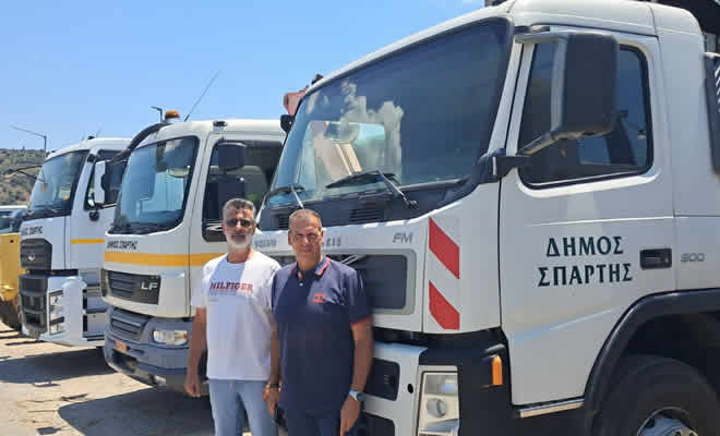 Δήμος Σπάρτης: Δύο επιπλέον απορριμματοφόρα στη μάχη της Υπηρεσίας Καθαριότητας
