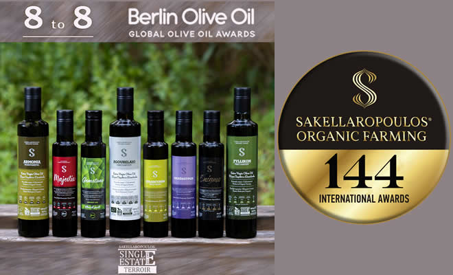 Στα Elite Olive Oils του διεθνούς διαγωνισμού Berlin Global Olive Oil Awards 2020, οι βιολογικοί ελαιώνες Σακελλαρόπουλου με 8 στα 8