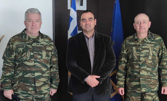 Συνάντηση Θ. Βερούτη με τον Νέο Ανώτερο Διοικητή Φρουράς Λακωνίας - Διοικητή του ΚΕΕΜ